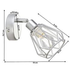 KONDELA Lampa na zeď Okira Typ 2 - stříbrná