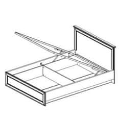 KONDELA Manželská postel s roštem a úložným prostorem Tiffy 20 160 - woodline krém