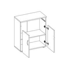 KONDELA Dvoudveřová komoda se šuplíkem Lilly 11 - dub sonoma