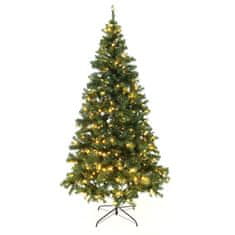 KONDELA Vánoční stromek s osvětlením Christmas Typ 5 LED450 220 cm - zelená