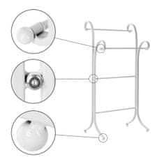 KONDELA Kovový stojan na ručníky Martial - bílá