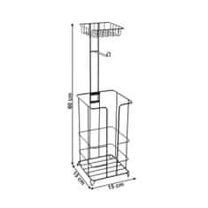 KONDELA Kovový stojan na toaletní papír Merdo - černá
