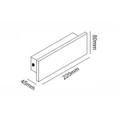 ACA ACA Lighting LED venkovní nástěnné lineární svítidlo 8W 540LM 230V AC 3000K RA80 IP65 30.000hod bílá beton MK063220W