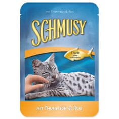 Schmusy Kapsička Nature Adult tuňák s rýží v želé 100g