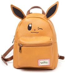 CurePink Dámský Batoh Pokémon: Eevee (objem 8 litrů|28 x 31 x 9 cm) hnědý polyuteran