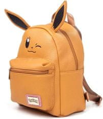 CurePink Dámský Batoh Pokémon: Eevee (objem 8 litrů|28 x 31 x 9 cm) hnědý polyuteran