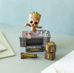 CurePink Věčný 3D kalendář Marvel|Guardians Of The Galaxy|Strážci galaxie: Groot (14 x 12 x 10 cm)