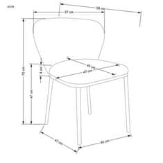 Halmar Moderní jídelní židle K518 židle, krémová (1p=2szt)