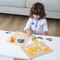 LEBULA VIGA Dřevěné montessori puzzle kohout s kolíky