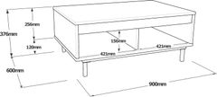 Houseland Konferenční stolek Tess beton/černý