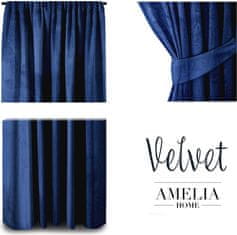 AmeliaHome Závěs Velvet 140x245 cm indigo, velikost 140x245