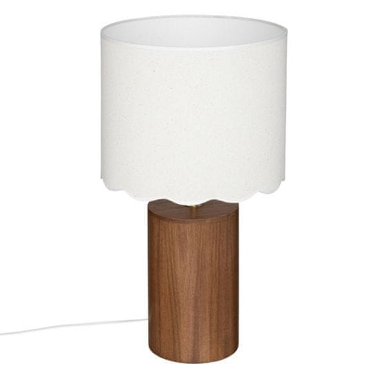 Atmosphera Stolní lampa s bílým stínítkem VANIA, dřevěná konstrukce, ? 28 cm