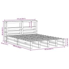 Vidaxl Postel bez matrace bílá 135 x 190 cm masivní borovice