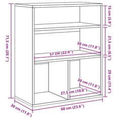 Vidaxl Knihovna betonově šedá 60x30x71,5 cm kompozitní dřevo