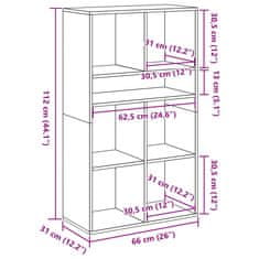 Vidaxl Knihovna betonově šedá 66x31x112 cm kompozitní dřevo