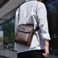 IZMAEL Pánská Crossbody Taška WEIXIER Hank-Tmavě Hnědá KP35443