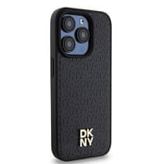 DKNY Originální kryt DKNY Leather Monogram Pattern Metal Logo MagSafe DKHMP15LPSHRPSK for Apple iPhone 15 Pro , barva černá