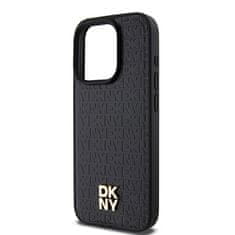 DKNY Originální kryt DKNY Leather Monogram Pattern Metal Logo MagSafe DKHMP15LPSHRPSK for Apple iPhone 15 Pro , barva černá