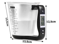 Verk 07242 Digitální kuchyňská odměrka 1kg/1g, černá