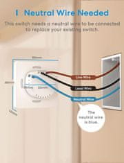 Meross Smart Wi-Fi Wall Switch 2 way Touch Button