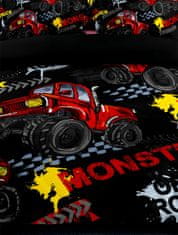 EXCELLENT 3dílná sada povlečení černá 135x200 cm - Červený Monster Truck