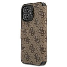 Guess Kryt Guess GUBKP13L4GMGBR Apple iPhone 13 Pro brown book 4G Big Metal Logo