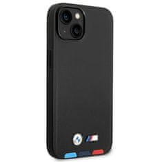 MobilPouzdra.cz Kryt BMW BMHMP14M22PTDK Apple iPhone 14 Plus / 15 Plus black Leather Stamp Tricolor Magsafe