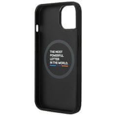 MobilPouzdra.cz Kryt BMW BMHMP14M22PTDK Apple iPhone 14 Plus / 15 Plus black Leather Stamp Tricolor Magsafe