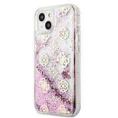 Guess Kryt Guess GUHCP13SLGPEPI Apple iPhone 13 mini pink hardcase Peony Liquid Glitter