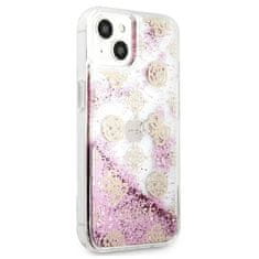 Guess Kryt Guess GUHCP13SLGPEPI Apple iPhone 13 mini pink hardcase Peony Liquid Glitter