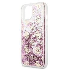 Guess Kryt Guess GUHCP13SLGPEPI Apple iPhone 13 mini pink hardcase Peony Liquid Glitter