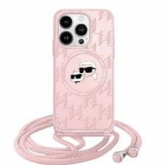 Karl Lagerfeld Kryt Karl Lagerfeld KLHMP15SHCKCKLCP Apple iPhone 15 / 14 / 13 hardcase IML Crossbody Monogram Karl & Choupette Head MagSafe pink