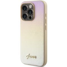 Guess Kryt Guess GUHCP14XPSAIRSD Apple iPhone 14 Pro Max hardcase Saffiano Iridescent Script gold