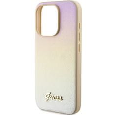 Guess Kryt Guess GUHCP14XPSAIRSD Apple iPhone 14 Pro Max hardcase Saffiano Iridescent Script gold