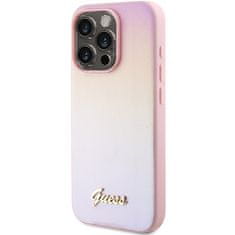 Guess Kryt Guess GUHCP14XPSAIRSP Apple iPhone 14 Pro Max hardcase Saffiano Iridescent Script pink