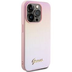 Guess Kryt Guess GUHCP14XPSAIRSP Apple iPhone 14 Pro Max hardcase Saffiano Iridescent Script pink