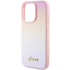 Guess Kryt Guess GUHCP14XPSAIRSP Apple iPhone 14 Pro Max hardcase Saffiano Iridescent Script pink