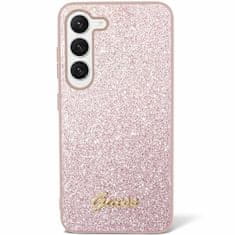 Guess Kryt Guess GUHCS24MHGGSHP Samsung Galaxy S24+ Plus hardcase Glitter Script pink