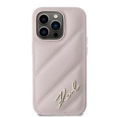 Karl Lagerfeld Kryt Karl Lagerfeld KLHCP14LPQDSMGP Apple iPhone 14 Pro hardcase Diagonal Quilted Script pink