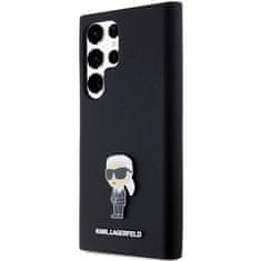 Karl Lagerfeld Kryt Karl Lagerfeld KLHCS24LSMHKNPK Samsung Galaxy S24 Ultra Silicone Ikonik Metal Pin black