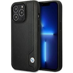 MobilPouzdra.cz Kryt BMW BMHCP14L22RBDK Apple iPhone 14 Pro black hardcase Leather Blue Dots