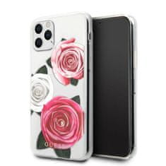 Guess Kryt Guess GUHCN58ROSTRT Apple iPhone 11 Pro transparent hardcase Flower Desire Pink & White Rose