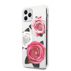 Guess Kryt Guess GUHCN58ROSTRT Apple iPhone 11 Pro transparent hardcase Flower Desire Pink & White Rose