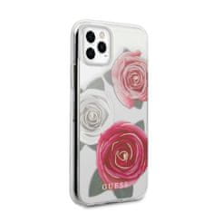 Guess Kryt Guess GUHCN58ROSTRT Apple iPhone 11 Pro transparent hardcase Flower Desire Pink & White Rose