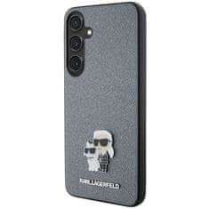 Karl Lagerfeld Kryt Karl Lagerfeld KLHCS24MPSAKCMPG Samsung Galaxy S24+ Plus hardcase Saffiano Karl & Choupette Metal Pin grey