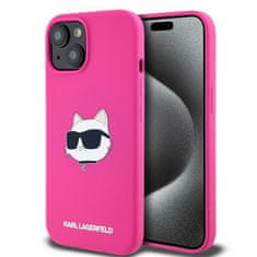 Karl Lagerfeld Kryt Karl Lagerfeld KLHMP15SSCHPPLF Apple iPhone 15 / 14 / 13 hardcase Silicone Choupette Head MagSafe fuschia