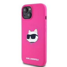 Karl Lagerfeld Kryt Karl Lagerfeld KLHMP15SSCHPPLF Apple iPhone 15 / 14 / 13 hardcase Silicone Choupette Head MagSafe fuschia