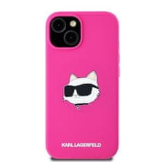 Karl Lagerfeld Kryt Karl Lagerfeld KLHMP15SSCHPPLF Apple iPhone 15 / 14 / 13 hardcase Silicone Choupette Head MagSafe fuschia