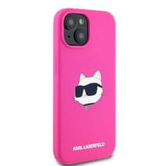 Karl Lagerfeld Kryt Karl Lagerfeld KLHMP15SSCHPPLF Apple iPhone 15 / 14 / 13 hardcase Silicone Choupette Head MagSafe fuschia