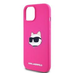 Karl Lagerfeld Kryt Karl Lagerfeld KLHMP15SSCHPPLF Apple iPhone 15 / 14 / 13 hardcase Silicone Choupette Head MagSafe fuschia